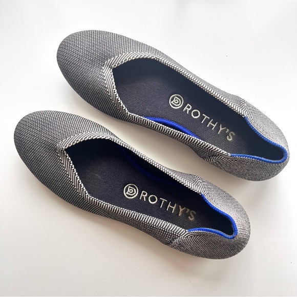 Rothy's Cloud Gray Bird's Eye Round Toe Flats - Picture 1 of 12